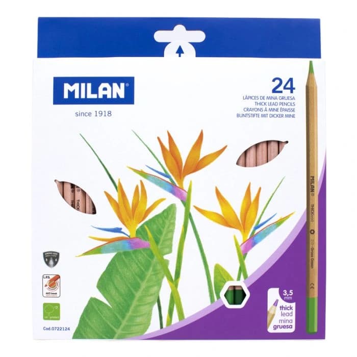 Caja 24 lápices de colores mina gruesa