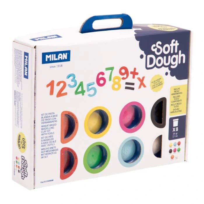 Maletín Softdough Masa 8 Colores más Herramientas NÚMEROS