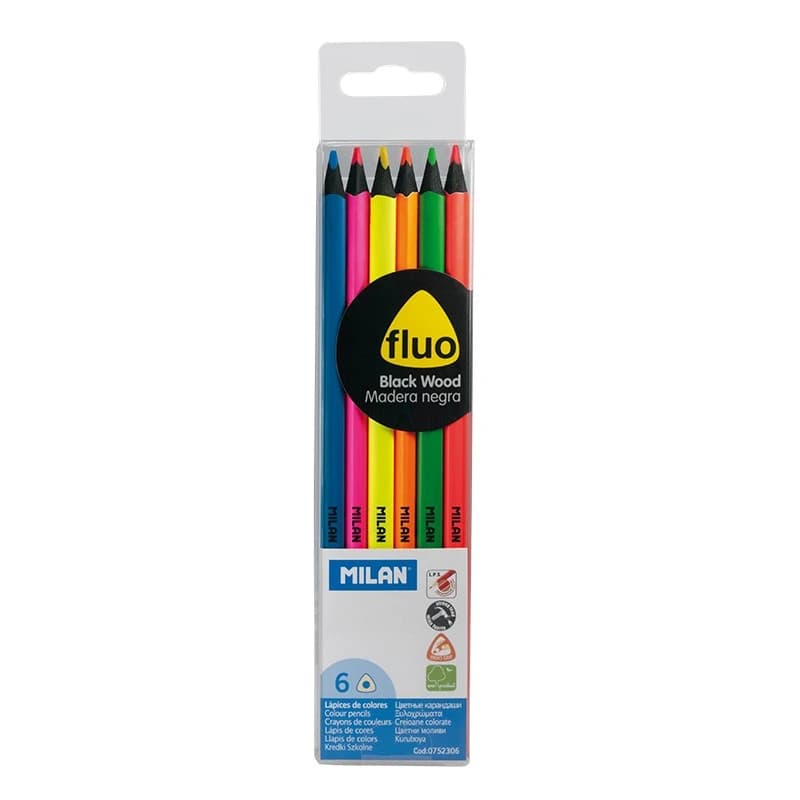 Estuche 6 lápices colores Neón